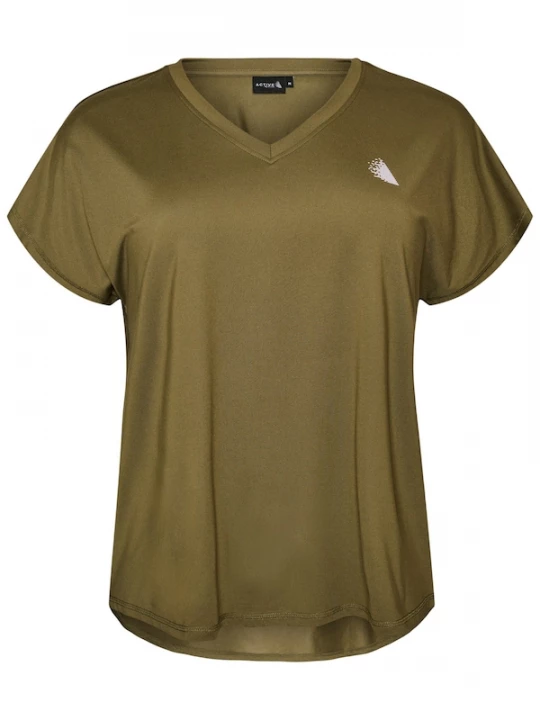 Foto van product Active by Zizzi Shirt 'Abasic' olijfgroen