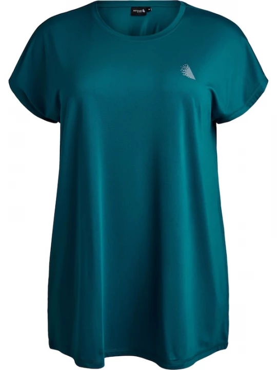 Foto van product Active by Zizzi Shirt 'Abasic' turquoise / wit