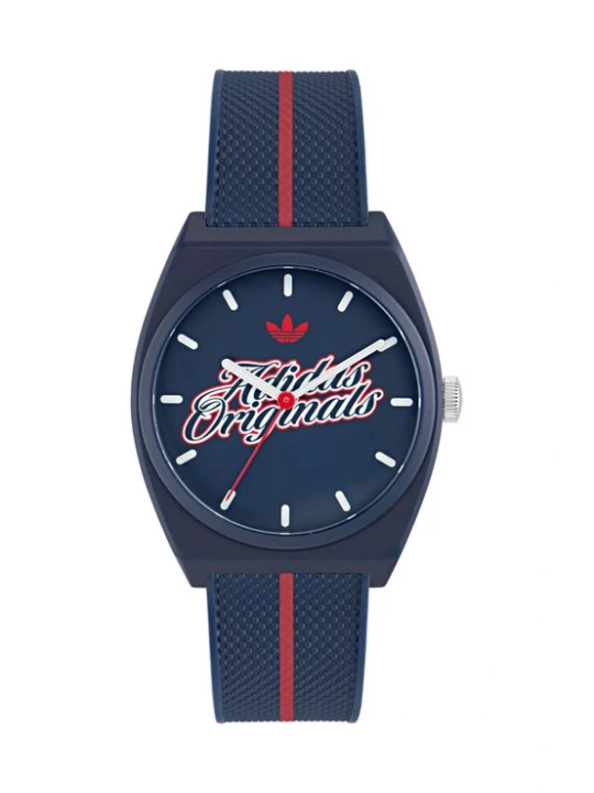 Foto van product ADIDAS ORIGINALS Analoog horloge 'Project Two' navy / bloedrood