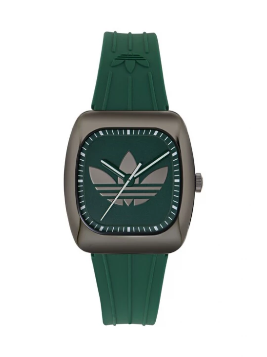 Foto van product ADIDAS ORIGINALS Analoog horloge 'RETRO WAVE ONE' zilvergrijs / smaragd