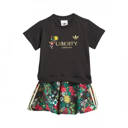 Foto van product ADIDAS ORIGINALS Jurk 'Adidas Originals x Liberty London' goud / smaragd / rood / zwart