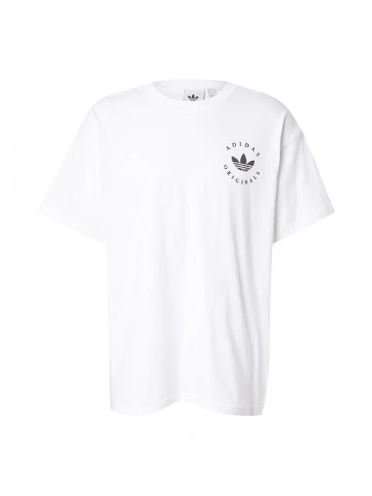 Foto van product ADIDAS ORIGINALS Shirt 'Curved adidas Trefoil Logo GFX' zwart / wit