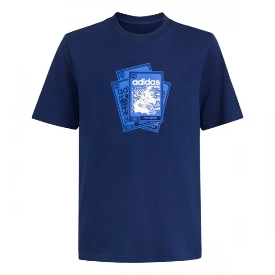 Foto van product ADIDAS ORIGINALS Shirt 'Firebird' blauw / navy / zilver