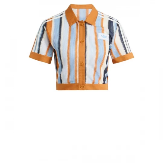 Foto van product ADIDAS ORIGINALS Shirt 'Glow' crème / pastelblauw / lichtblauw / donkeroranje