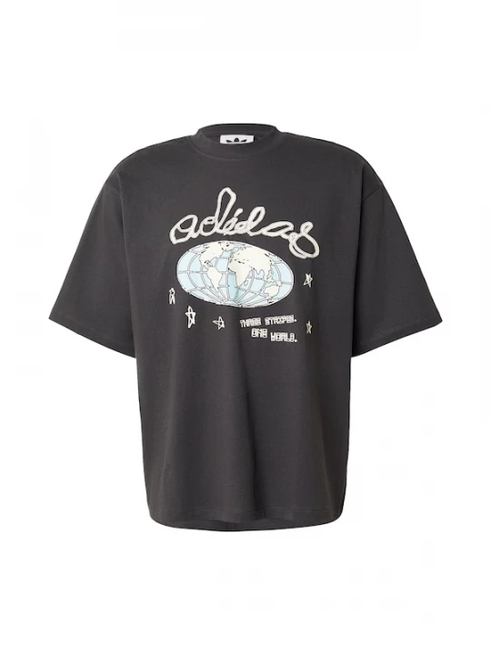 Foto van product ADIDAS ORIGINALS Shirt 'ONE WORLD' beige / lichtblauw / lichtgroen / zwart