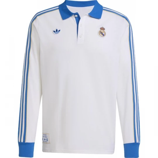 Foto van product ADIDAS ORIGINALS Shirt 'Real Madrid Terrace Icons Long Sleeve Polo' blauw / wit