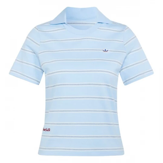 Foto van product ADIDAS ORIGINALS Shirt 'Resort' donkerbeige / lichtblauw / wit