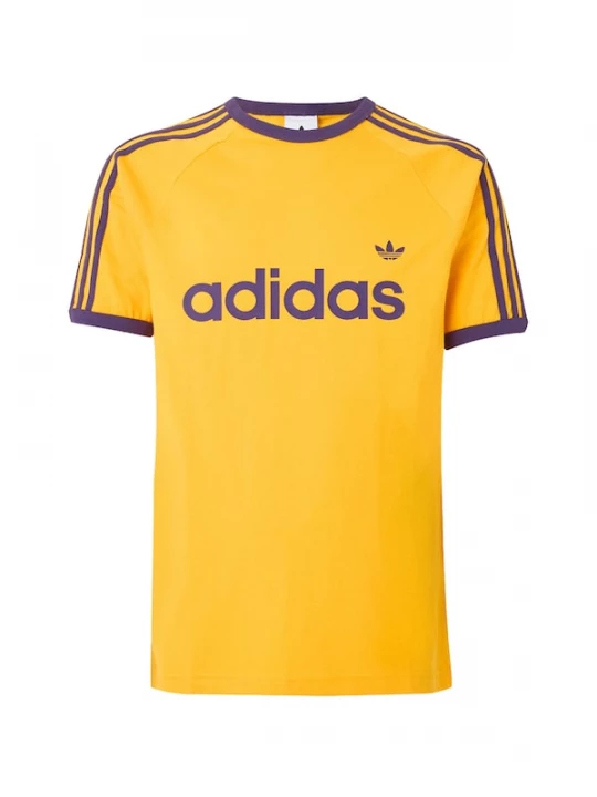 Foto van product ADIDAS ORIGINALS Shirt 'Ringer' geel / donkerlila