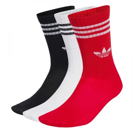 Foto van product ADIDAS ORIGINALS Sokken 'Crew 3 Pairs' grijs / rood / zwart / wit