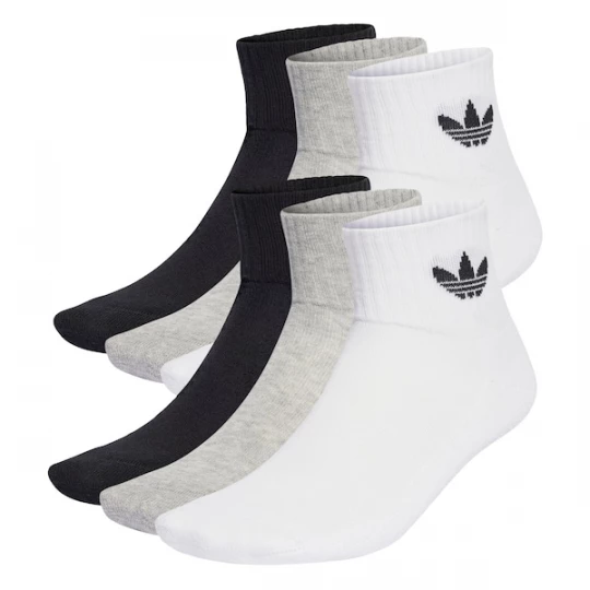 Foto van product ADIDAS ORIGINALS Sokken 'Mid Ankle 6 Pairs' grijs gemêleerd / zwart / wit
