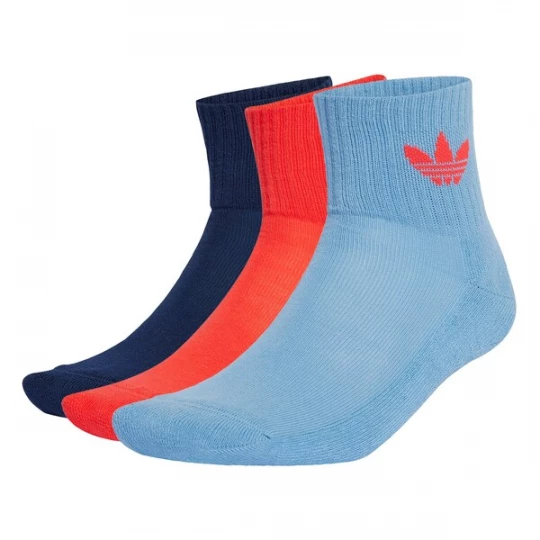 Foto van product ADIDAS ORIGINALS Sokken 'Mid Crew 3 Pairs' navy / smoky blue / lichtrood
