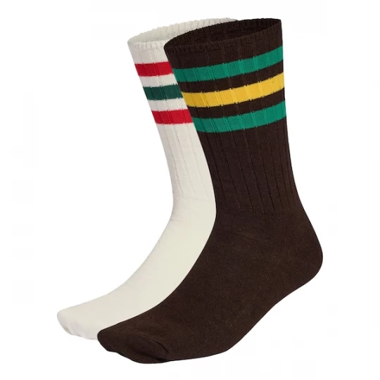 Foto van product ADIDAS ORIGINALS Sokken 'Ribbed Crew 2 Pairs' donkerbruin / spar / knalrood / wit