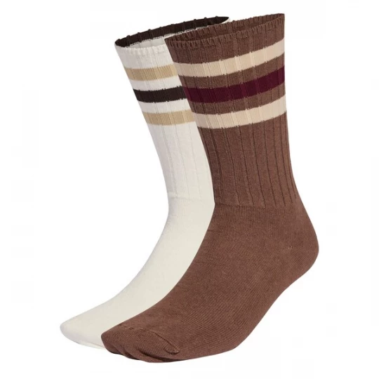 Foto van product ADIDAS ORIGINALS Sokken 'Ribbed Crew 2 Pairs' donkerbruin / wijnrood / offwhite