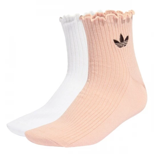 Foto van product ADIDAS ORIGINALS Sokken 'RUFFLE QUARTER' rosa / zwart / wit