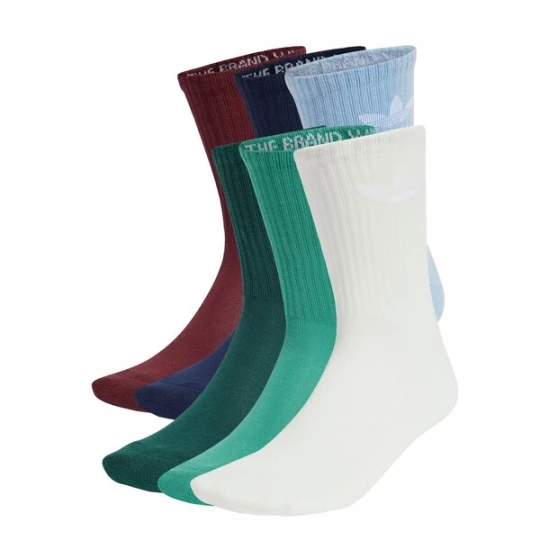 Foto van product ADIDAS ORIGINALS Sokken 'Trefoil Cushion' lichtblauw / donkergroen / wijnrood / wit