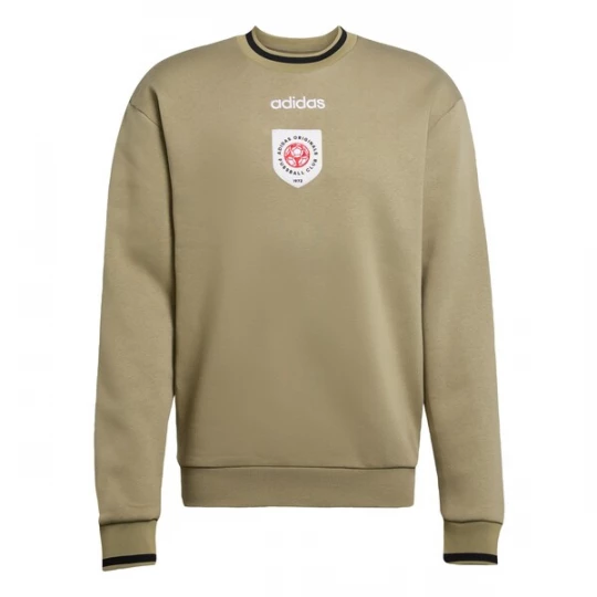 Foto van product ADIDAS ORIGINALS Sweatshirt 'Badge Crewneck' kaki / rood / zwart / wit