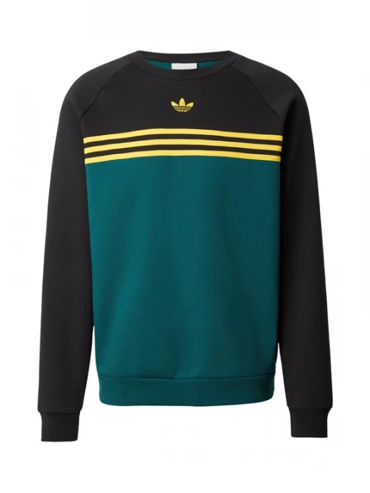 Foto van product ADIDAS ORIGINALS Sweatshirt 'Chest Stripes Crewneck' geel / smaragd / zwart