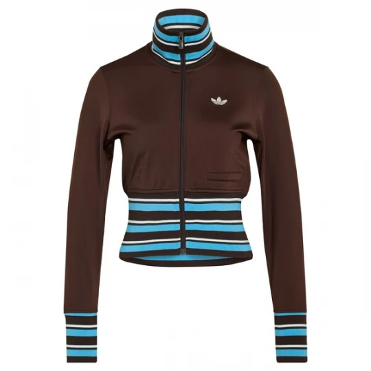 Foto van product ADIDAS ORIGINALS Sweatvest 'Vintage' azuur / donkerbruin / wit