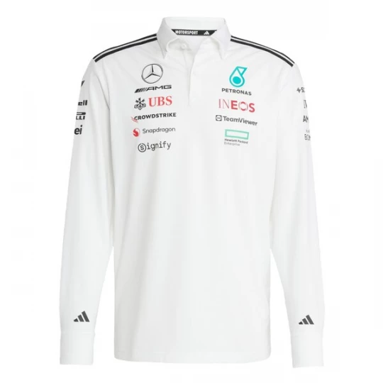 Foto van product ADIDAS PERFORMANCE Functioneel shirt 'MERCEDES - AMG PETRONAS FORMULA ONE TEAM POLO LONG' wit