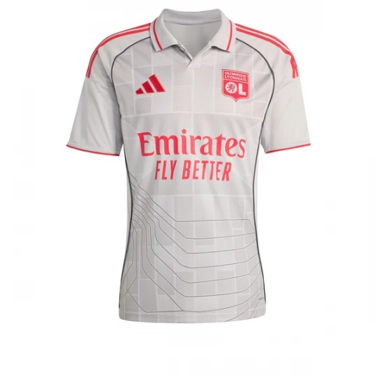 Foto van product ADIDAS PERFORMANCE Functioneel shirt 'Olympique Lyonnais 25 / 26' lichtgrijs / kersrood