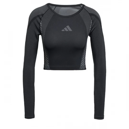 Foto van product ADIDAS PERFORMANCE Functioneel shirt 'Seamless Knitted Long Sleeve' grijs / zwart