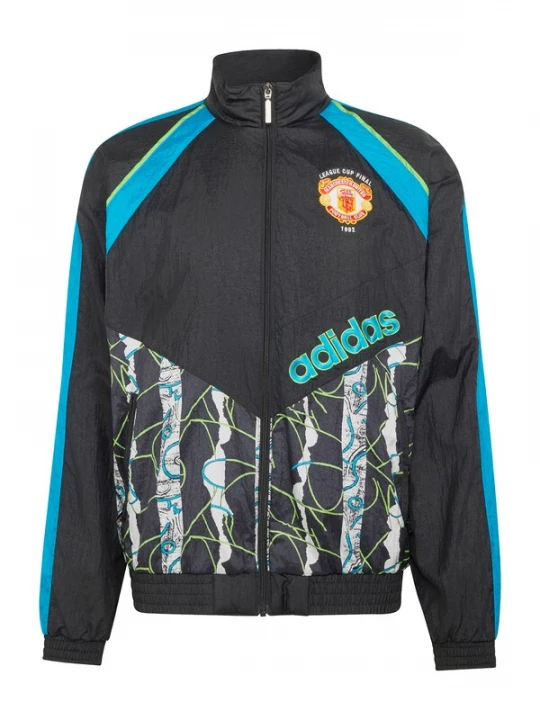 Foto van product ADIDAS PERFORMANCE Sportjas 'Manchester United 90' azuur / lichtgroen / zwart / wit