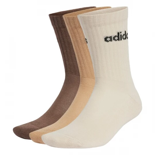 Foto van product ADIDAS PERFORMANCE Sportsokken 'Linear Crew Cushioned 3 Pairs' crème / chocoladebruin / ombergrijs