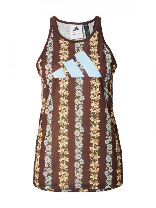Foto van product ADIDAS PERFORMANCE Sporttop 'FARM' beige / lichtblauw / bruin / donkergroen