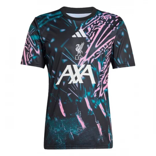 Foto van product ADIDAS PERFORMANCE Tricot 'FC Liverpool Prematch 2025 / 2026' cyaan blauw / rosa / zwart / wit