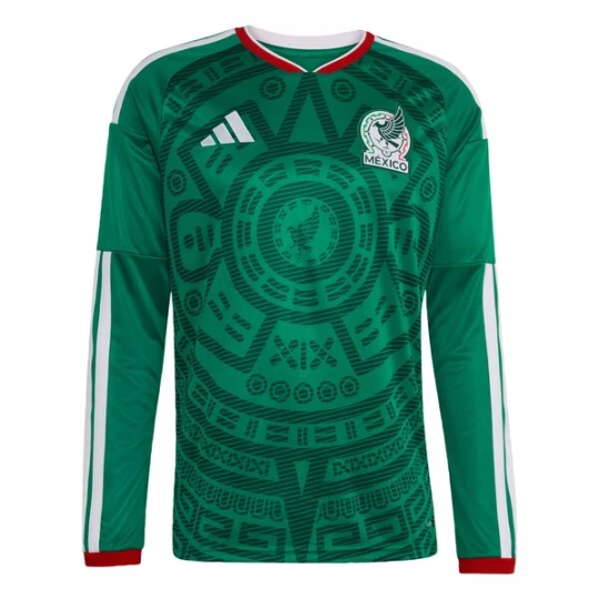 Foto van product ADIDAS PERFORMANCE Tricot 'Mexico 26 Home Long Sleeve' groen / donkergroen / rood / wit