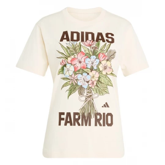 Foto van product ADIDAS SPORTSWEAR Functioneel shirt 'Adidas x Farm Rio' crème / donkerbruin / lichtgroen / lichtrood