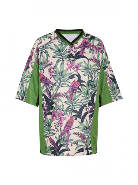 Foto van product ADIDAS SPORTSWEAR Functioneel shirt 'ADIDAS x FARM RIO PREMIUM' lichtbeige / lichtgroen / fuchsia / zwart