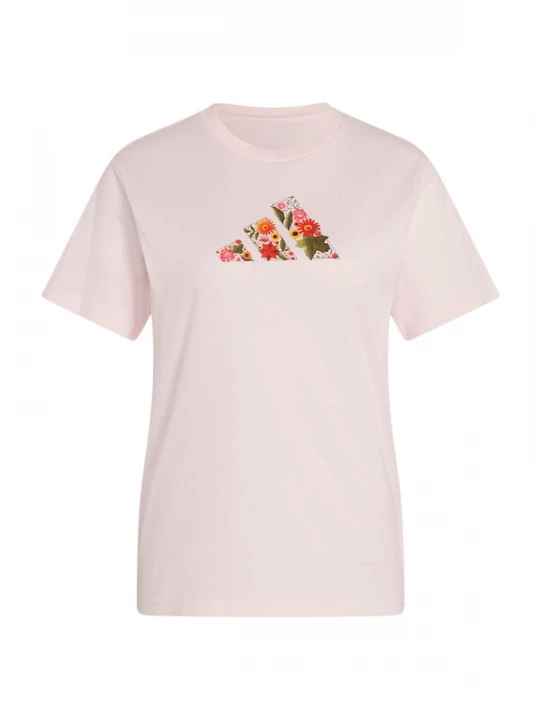 Foto van product ADIDAS SPORTSWEAR Functioneel shirt 'Floral' donkergeel / olijfgroen / rosa / rood
