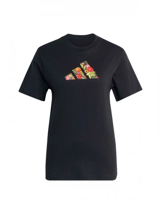 Foto van product ADIDAS SPORTSWEAR Functioneel shirt 'FLORAL' lichtgroen / oranje / pink / zwart