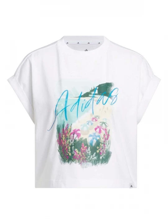 Foto van product ADIDAS SPORTSWEAR Functioneel shirt 'Summer Romance' azuur / donkergroen / orchidee / wit
