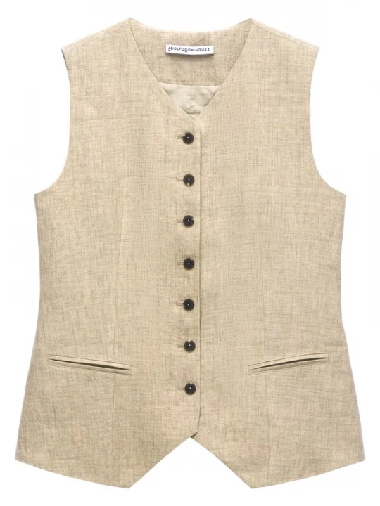 Foto van product Adolfo Dominguez Gilet beige / sand / beige gemêleerd