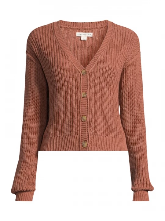 Foto van product AÉROPOSTALE Gebreid vest bruin AEROPOSTALE