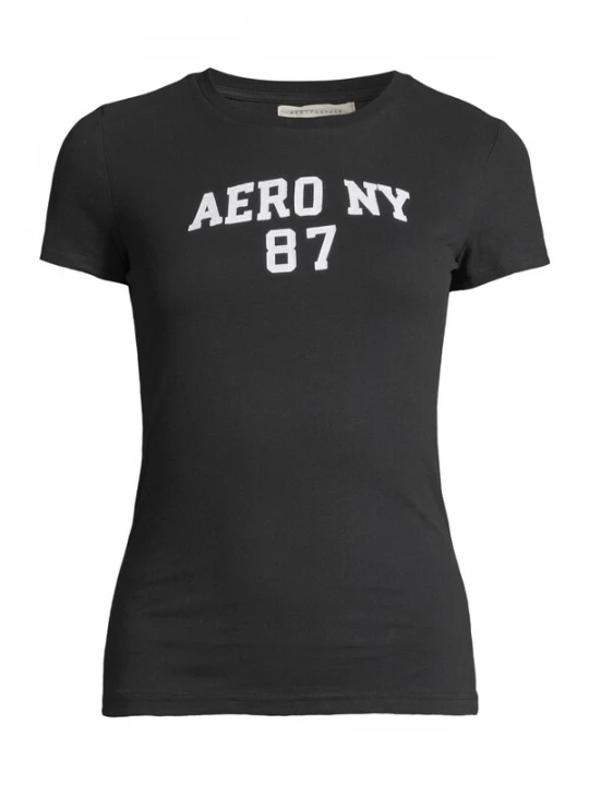 Foto van product AÉROPOSTALE Shirt 'AUG AERO NY 87' zwart / wit AEROPOSTALE
