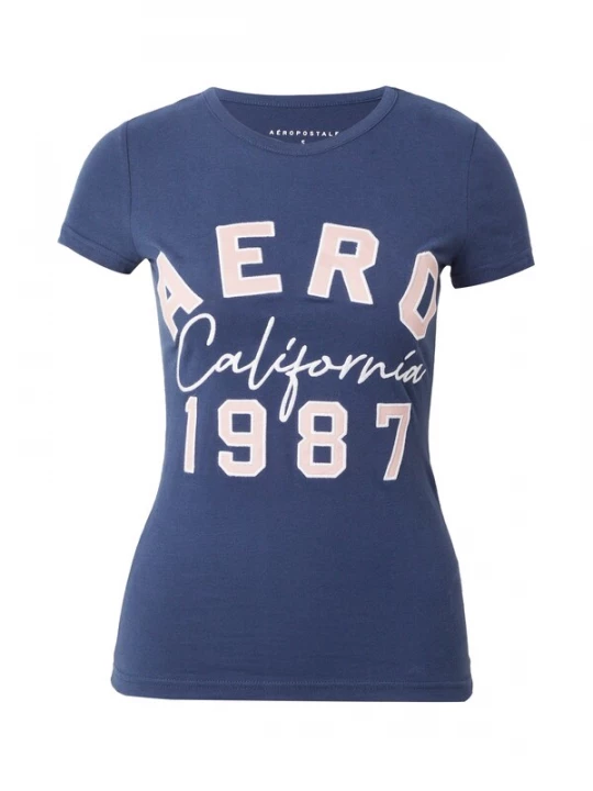 Foto van product AÉROPOSTALE Shirt 'CALIFORNIA 1987' navy / rosa / wit AEROPOSTALE