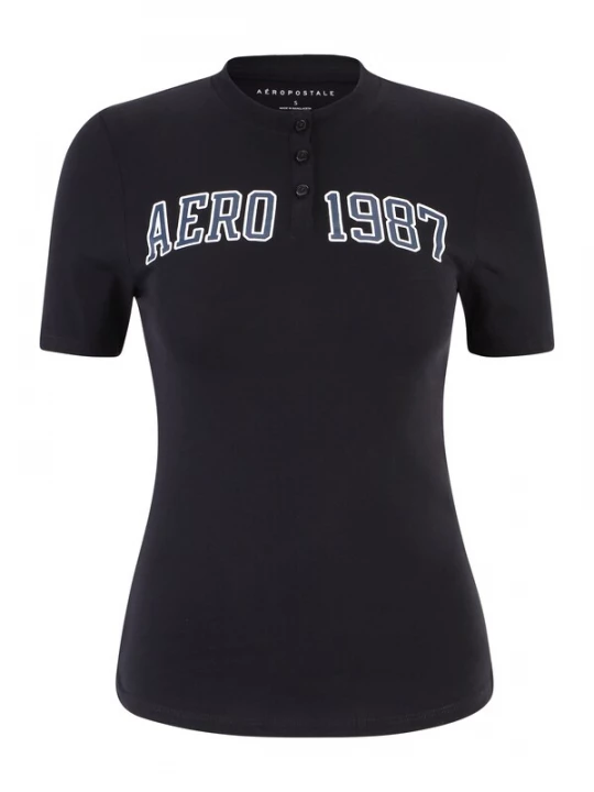 Foto van product AÉROPOSTALE Shirt duifblauw / zwart / wit AEROPOSTALE