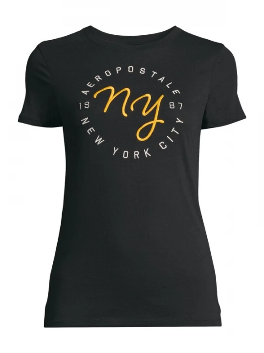 Foto van product AÉROPOSTALE Shirt geel / zwart / wit AEROPOSTALE