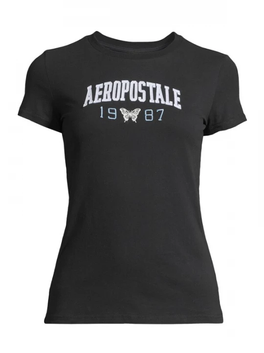 Foto van product AÉROPOSTALE Shirt 'JKI ARCH 1987 BTTRFLY' hemelsblauw / lichtblauw / zwart / wit AEROPOSTALE