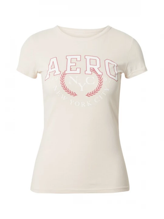 Foto van product AÉROPOSTALE Shirt sand / rood / wit AEROPOSTALE