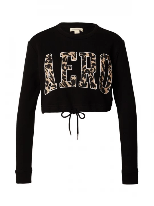 Foto van product AÉROPOSTALE Sweatshirt taupe / zwart / wit AEROPOSTALE