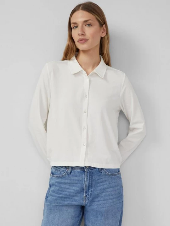 Foto van product Afgesneden jersey blouse met elastische tailleband aan de achterkant s.Oliver crème