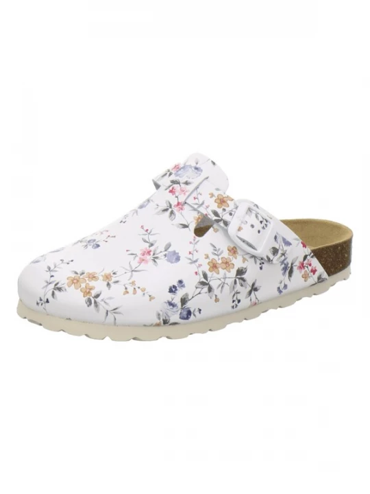 Foto van product AFS-Schuhe Clogs 'Clogs Damen Leder weiß-flower' wit