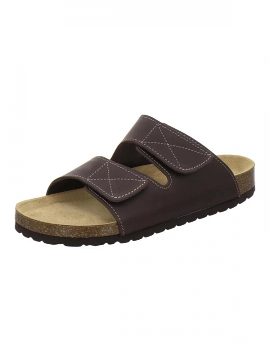 Foto van product AFS-Schuhe Muiltjes 'Pantoletten Herren mocca Leder mit Klettverschluss' mokka