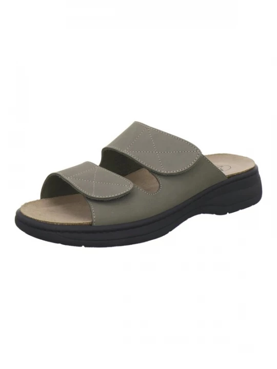 Foto van product AFS-Schuhe Muiltjes 'Pantoletten Herren Wechselfußbett khaki Nubukleder' kaki