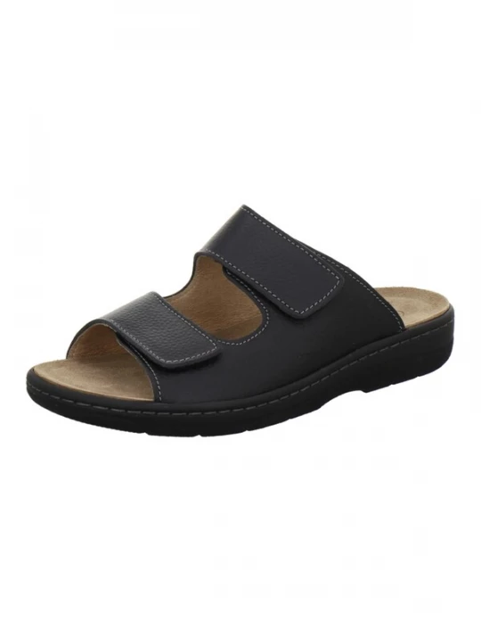 Foto van product AFS-Schuhe Muiltjes 'Pantoletten Herren Wechselfußbett schwarz Leder' zwart