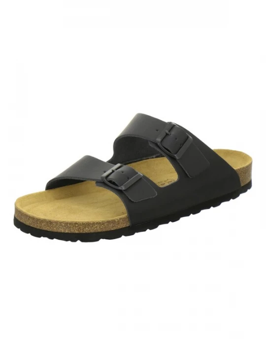 Foto van product AFS-Schuhe Muiltjes 'Pantoletten Herren Zweischnaller schwarz Glattleder' zwart